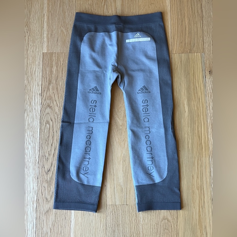 Adidas by Stella McCartney Rare Grey Yoga Training Legging XS Knit Logo On Leg